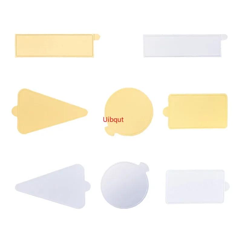 100ks/set Zlatá stříbrná Mousse Mat Spodní Pěna Dort Základní desky Papírová deska Tvar Dezertní tác Vánoční dort Dekorace Pomůcky