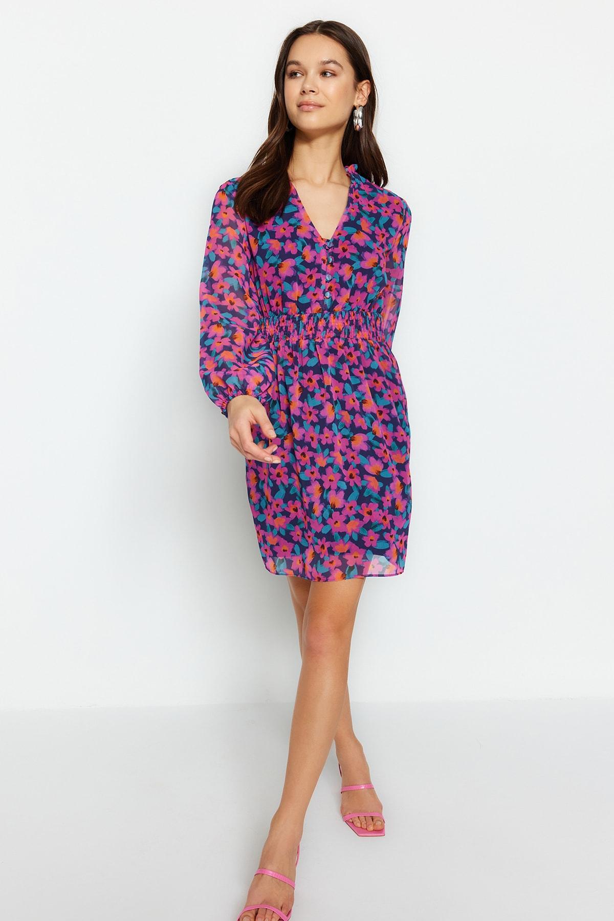 

Платье - Розовый - А-силуэт