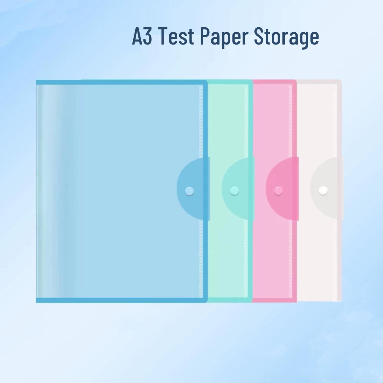 Back-to-School A3 Exam Paper Storage Bag - Multi-layer Plastic Folder & Art Album Clip 10 Pages