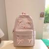 Large Capacity Student Bag Solid Color Women's Bow Backpack for Girls Computer Bag