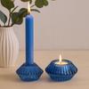 Candle Holders Taper And Tealight Royal Blue 2-Pack
