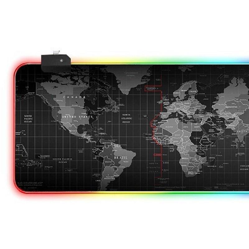 RGB Luminous Gaming Mouse Pad - Large, Thick, LED Rubber Desk Mat with Lock Edge Pattern