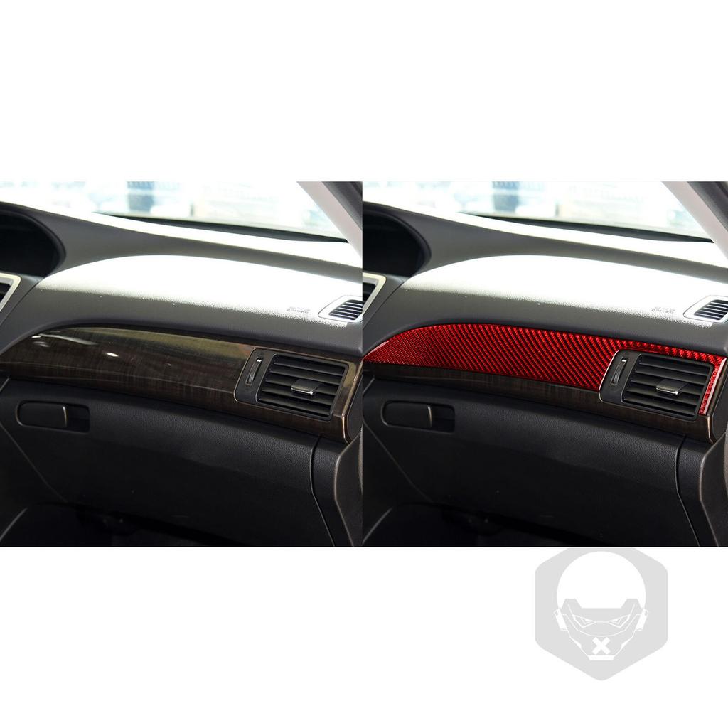 2Pcs Real Carbon Fiber Center Console Panel Trim Strip For Honda Accord 2014-17