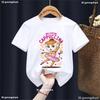 Camiseta de manga corta estampada de moda con patrón 'brainless' 2026 para niños y niñas, nuevo top de color caramelo con dibujos para verano