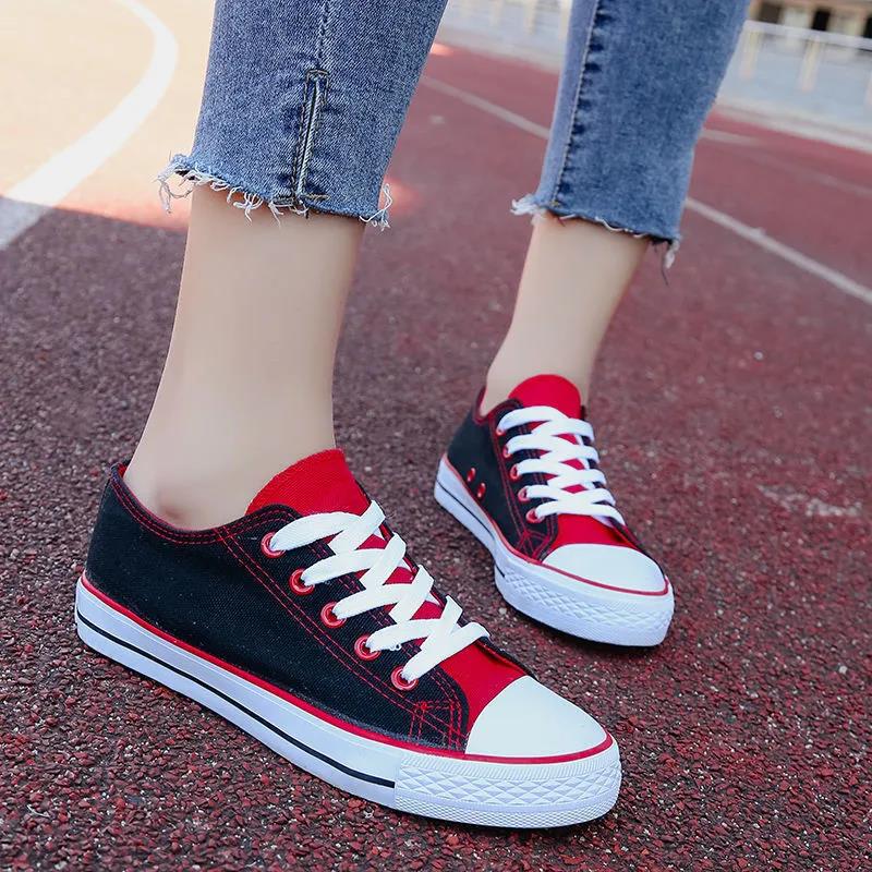 colored canvas sneakers