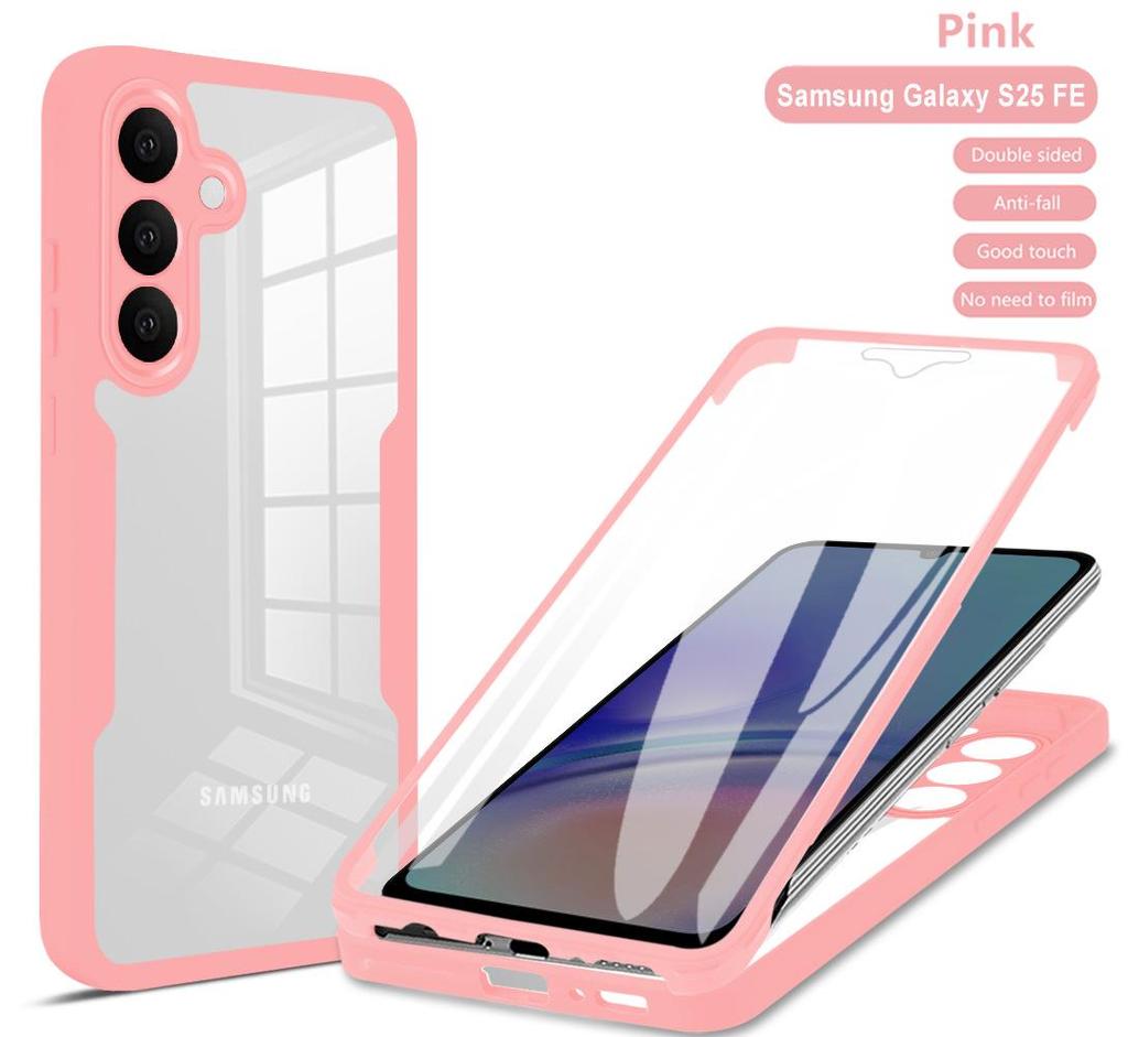Samsung S25FE Qicai 360° Full Coverage Transparent Case & Film | S26 Plus Drop Protection