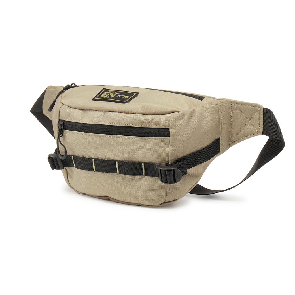 New LiNing Polyester One Shoulder Crossbody Fanny Pack Regular Unisex Plain Khaki ABDV215-2
