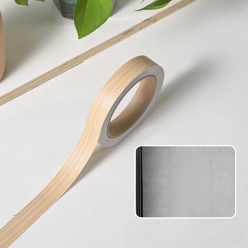 1PC 10m/393.7inch Pine Imitation Wood Edge Stickers with Self-adhesive Ceiling Decorative Lines, Wardrobe Cabinet Door Frame