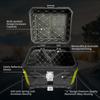 Universal Aluminum Black Motorcycle Tail Storage Box 45L 55L Motorcycle Trunk Rear With Reflective Design Waterproof Toolbox