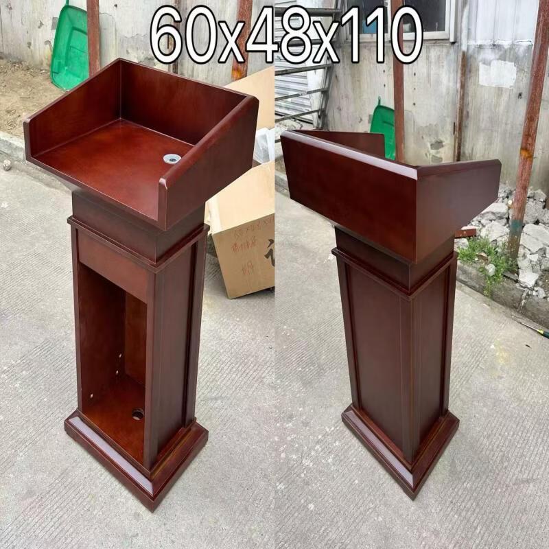 Walnut Solid Wood Podium with Drawer