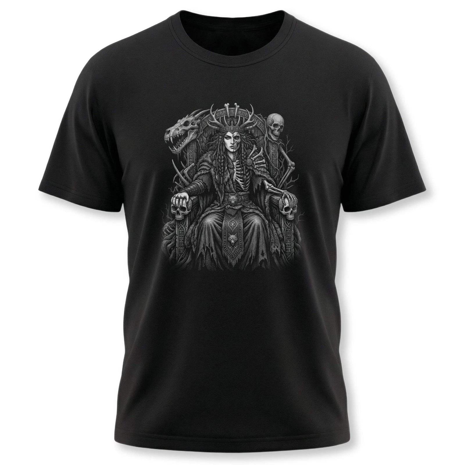 Hel Norse Goddess T-Shirt | Underworld Queen Skull Viking Gothic Tee Shirt XS