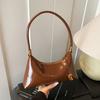 Retro Leather Shoulder Bag Women's Underarm Moon Tooth Crossbody Bag Handheld Bag Elegant Design Fashion Chain Pendant Handbag