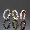 Schicke strahlende kubanische Gliederkettenringe für Damen Ice Out Mikro-Pavé Zirkonia Tennisring Modeschmuck Hiphop Rock Schmuck