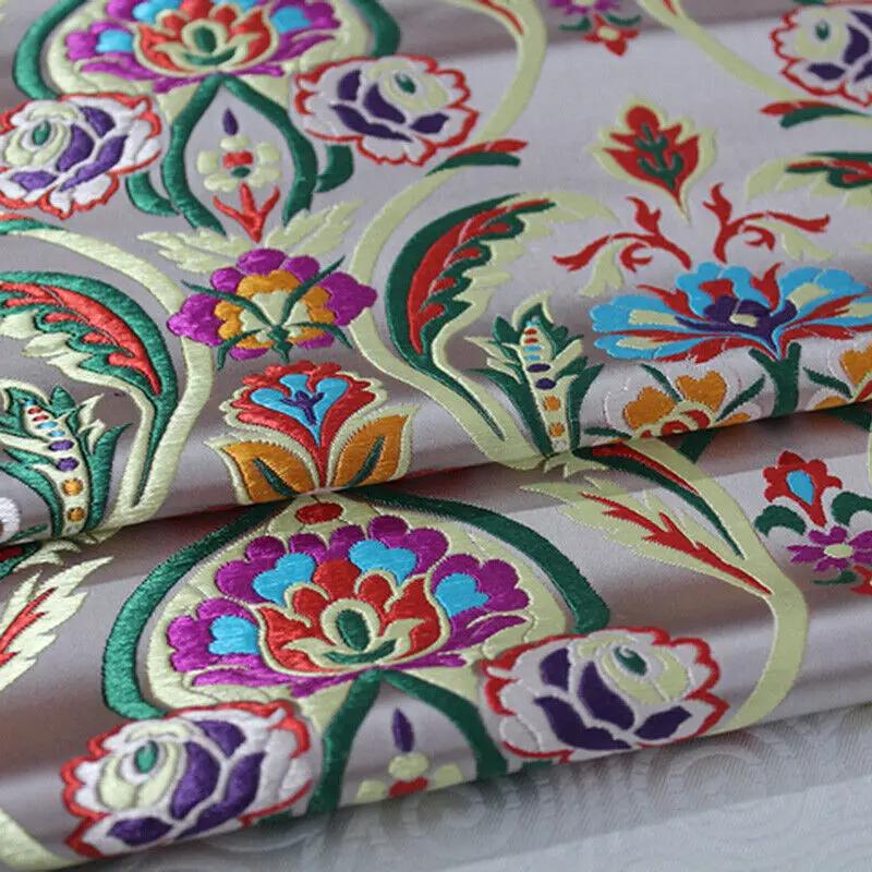 100x70cm Handgefertigter Jacquard-Brocade-Stoff mit Gänseblümchen Chinesischer Satin-Seiden-Brocade-Jacquard-Blumenmaterial Vintage Kostüm Kleid Nähen