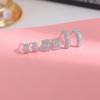 High-Grade Curved Gold Plated Silver Diamond Zircon Earrings for Women - Spring/Summer 2026