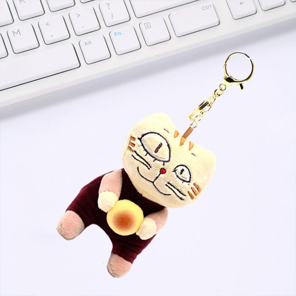 Fluffy Cute Cat Plush Doll Stuffed Animal Plush Key Chain Kawaii Cat Plush Keychain  Children