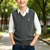 Boys' Knitted Vest Sweater for Winter, Soft Comfortable Sleeveless Pullover for Big Kids