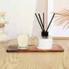 Round Cosmetic Organizers With Natural Wooden Top Transparent Bathroom Storage Container with Wooden Tray