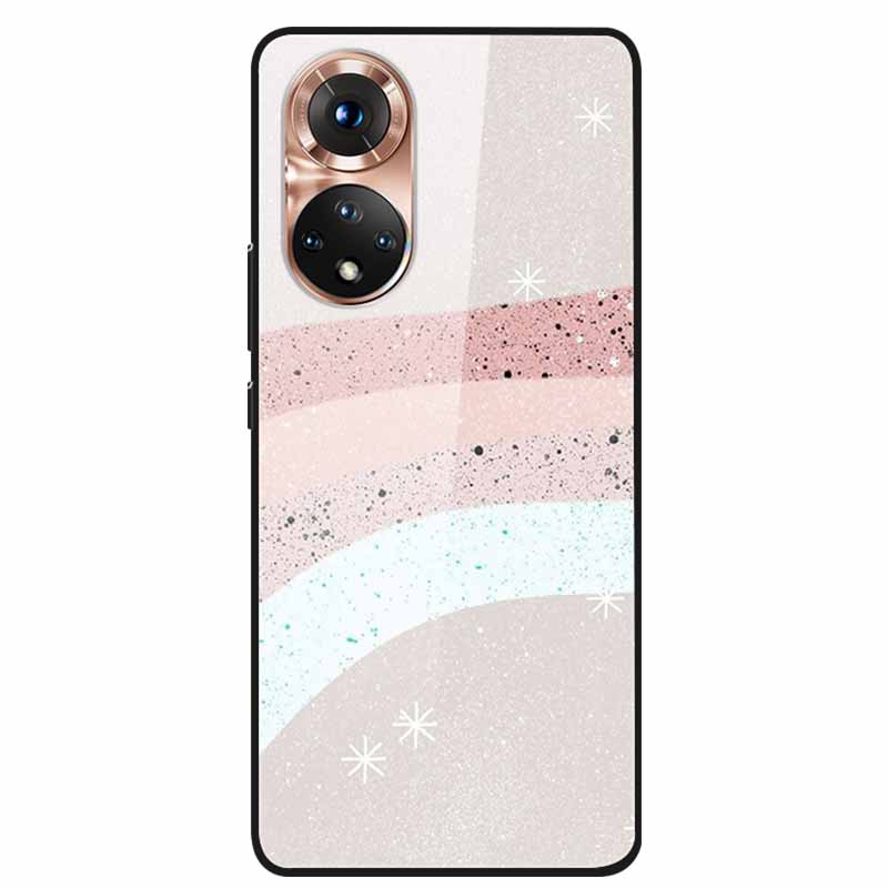 For Honor 50 Case Cartoon Tempered Glass Back Cover Hard Case For Huawei Honor 50 Pro Phone Cases NTH-AN00 NTH-NX9 Fundas Coque
