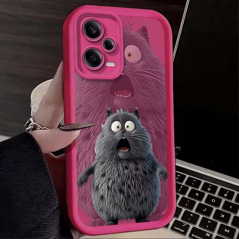 

Funny Black Plush Cat Cute Phone Case For Redmi Note 13 12 Pro Plus 5G 13 12 Pro 4G 5G 11 10 Pro 12S 5G 11S 10S Redmi 13C 12 5G Redmi Note 13 Pro 4G