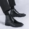 Men’s Motorcycle Boots  Dress Half Boots Leather Ankle Boots Tuxedo Wedding Blazers Saddle Shoes Over Sized