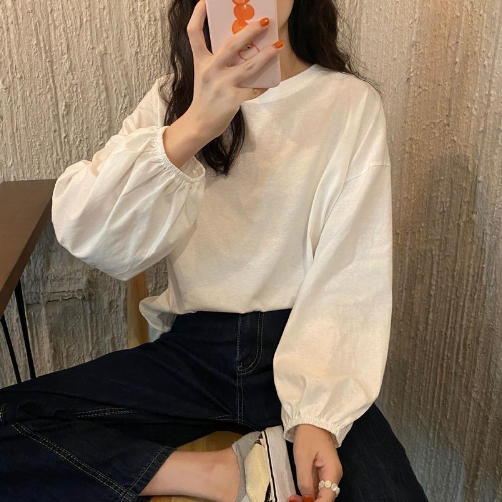 Women's Loose Fitting Pullover Long Sleeved T-shirt for Women