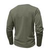 Men's  Shirts Long Sleeve Casual T-Shirts Cotton Button V Neck Tops