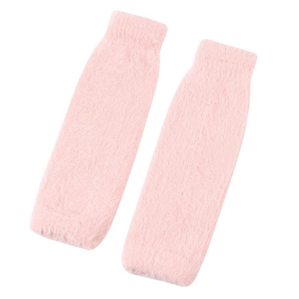 

Hole Woolen Gloves Solid Color Long Fingerless Sleeves Long Wrist Guard Knitted Warm Sleeves JK рожевий