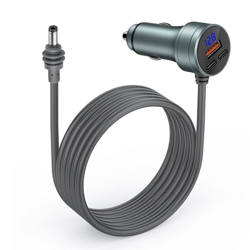 2M/6.5FT Starlink Mini Car Power Cable with Dual USB Car Charger 12V-24V DC Plug & Voltmeter PVC Jacket for Mini Camera
