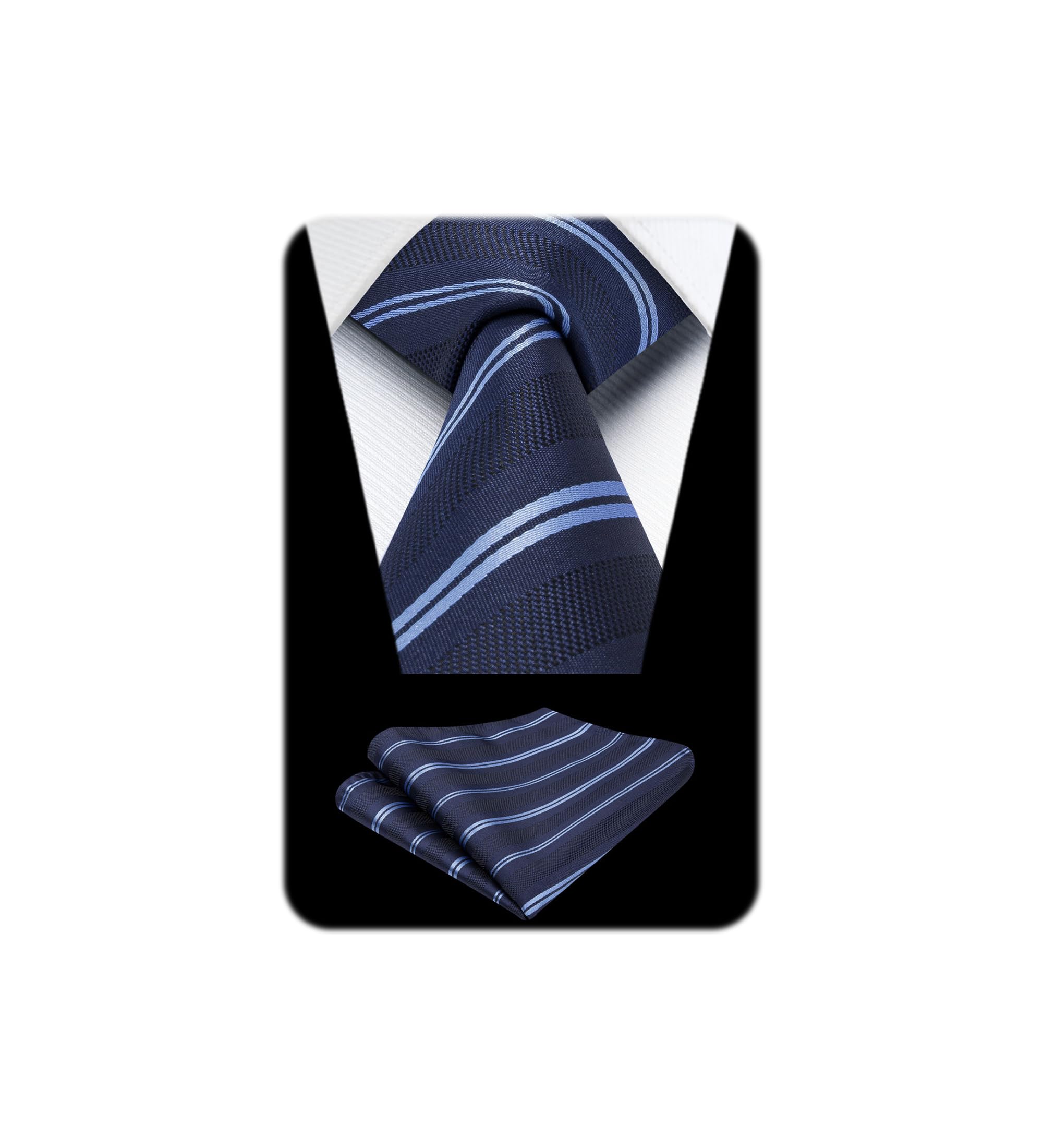 

[HISDERN] Men s Tie Set - Brand Name Tie, Business Silk Tie, Pocket Square Set for Job Hunting, Employment, and Entrance Ceremonies HC-08