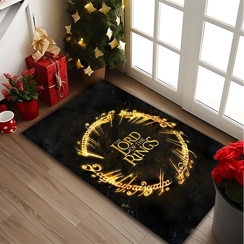 [1pc Lord Rings Golden Ring Office Chair Carpet] Digital Printed Area Rug for Home & Game Room Use, Soft Indoor Sofa Chair Mat