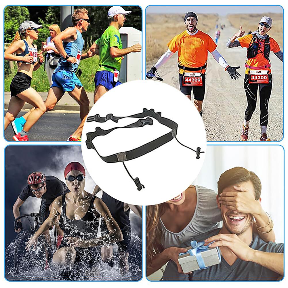 Maratonloppnummerbälte Justerbart Sporttävlingsbälte Triathlonloppbälte för Löpning Cykling Triathlon Marathon