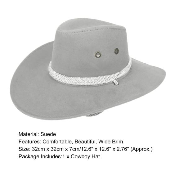 Trilby Cap Cowboy Style Adjustable Wide Brim Jazz Cap Costume Accessory for Horse Riding
