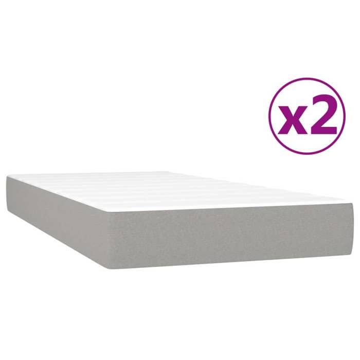 Maison Exclusive - Sommier à lattes de lit avec matelas Gris clair 200x200cm Tissu