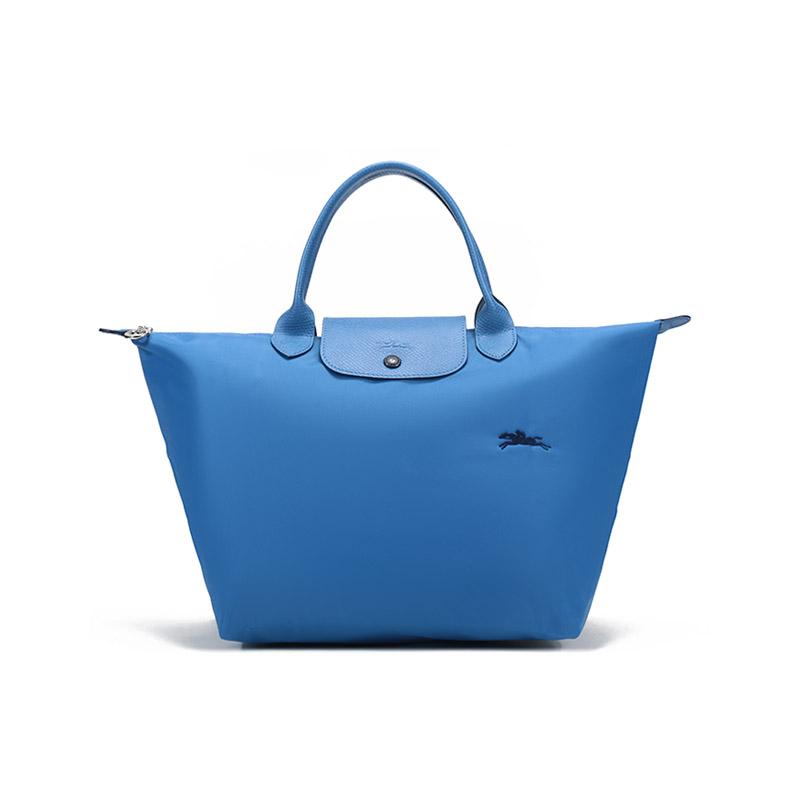 

Longchamp Le Pliage Club Short Handle Foldable Fabric Tote Bag Medium Women Tote Bags Blue 1623619P50 Blue