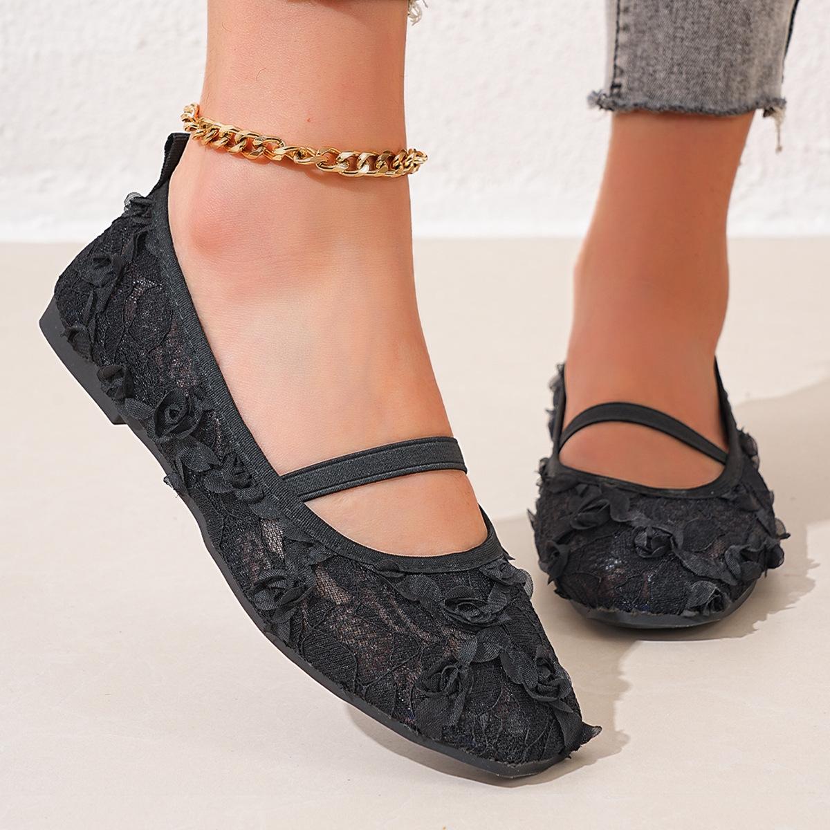Round-toe Low-cut Women s Flat Casual Breathable Ballet Shoes 36