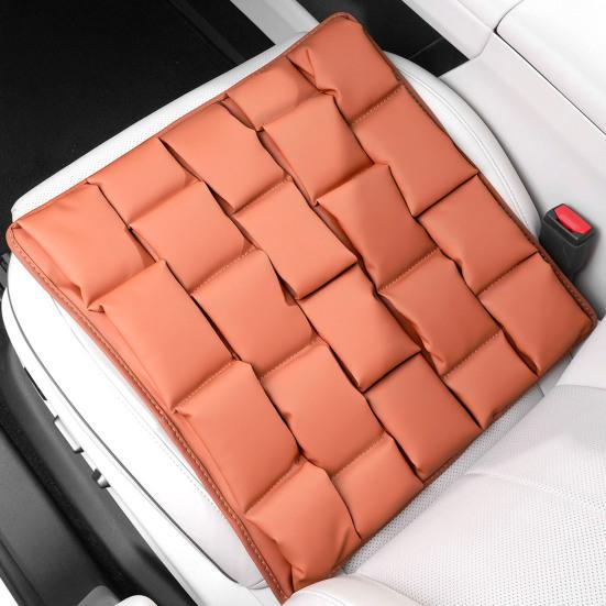 Car Seat Cushion Breathable Nappa Leather with Cloud Honeycomb Pressure-Reducing Comfort Design for All-Season Fit Multiple Colors