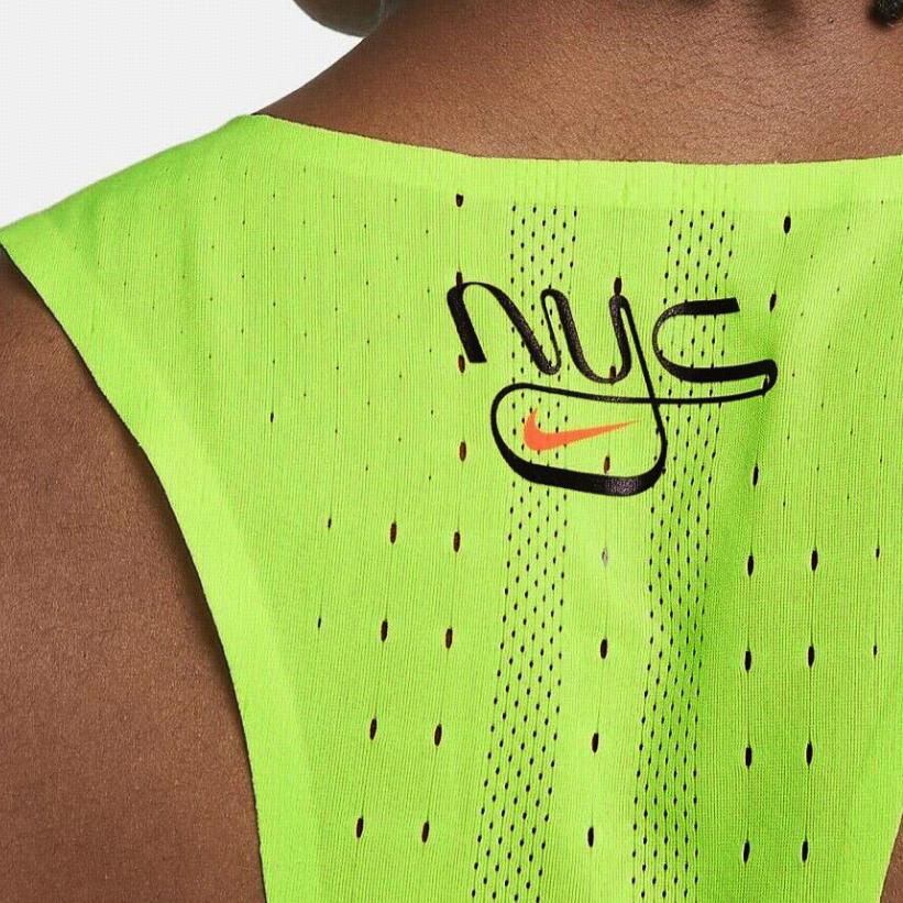 Nike AeroSwift NYC Marathon Run 2021 Dri-Fit ADV Singlet Running Vest Volt Men Streetwear DN7461-702