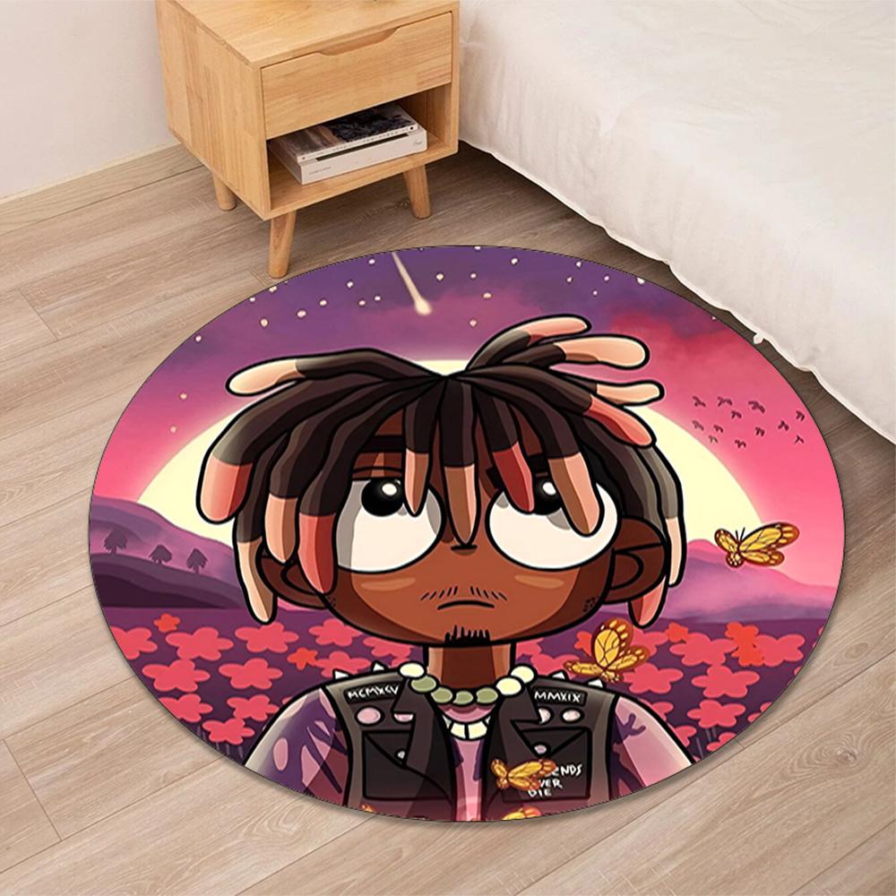Juice WRLD Printed Round Rug Carpet Chair Rug Area Rug Entryway Doormats,for Office Chair Living Room Bedroom Kitchen Room.