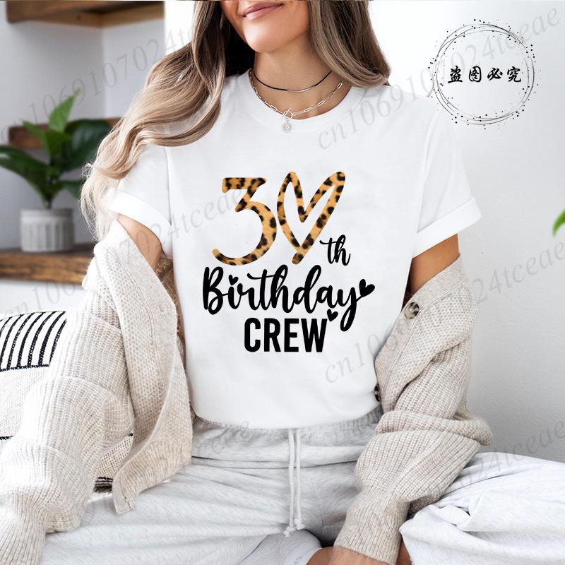 Retro Its My 30th Birthday Leopard Design Graphic TShirt for Unisex Crew Neck TShirts Birthday Party Aesthetic Tee Top Clothes