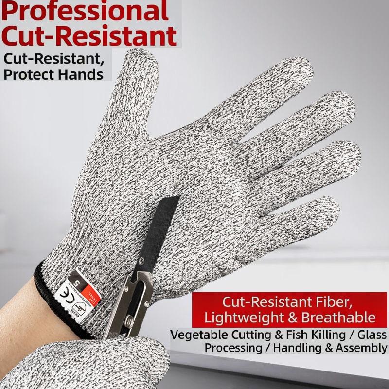 YOUGAIN Model 005 Level 5 Anti-Cutting HPPE Cut Resistant Breathable Tear-Resistant Textured Food Grade Safety Kitchen Gloves