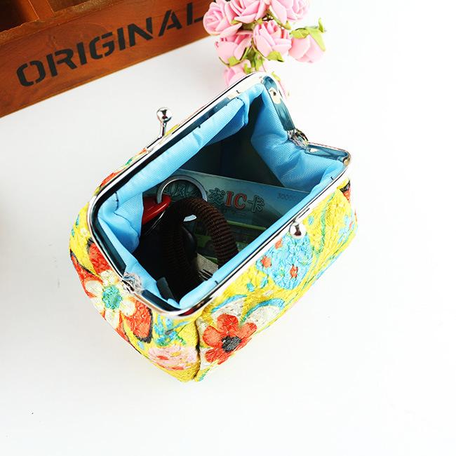Bags for Women Embroidered Cloth Floral Printed Wallet Lady Vintage Wallet Card Holder Coin Purse Girls Clutch Bag