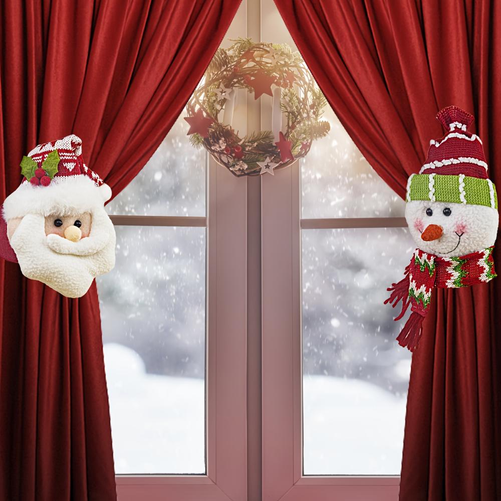 New Christmas Curtain Paste Creative  Santa Claus Curtains Pastes Adjustable Curtain Paste Decorative Drapes Curtain Accessoires