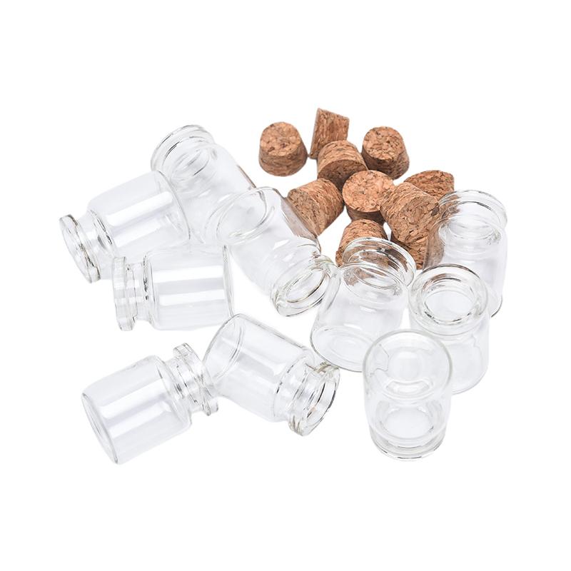 10Pcs Mini Glass Wishing Bottle With Cork Bead Jewelry Containers Diy Decoration