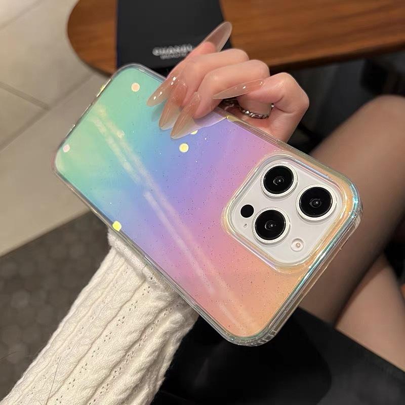 Gradient Laser Bling Glitter Case For For Iphone 17 Air 16 1 14 13 12 11 Pro Max Plus 16E Shinning Transparent Acrylic Cover