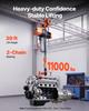 5000 Kg Electric Chain Hoist, 9.1 M Lifting Height, Three-Phase Overhead Crane with 100 M Wireless & 8.2 M Wired Remote Control, Double G100 Chain