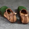 Johnature Sandali retrò in vera pelle per scarpe piatte con suola morbida e punta quadrata in colori misti da donna