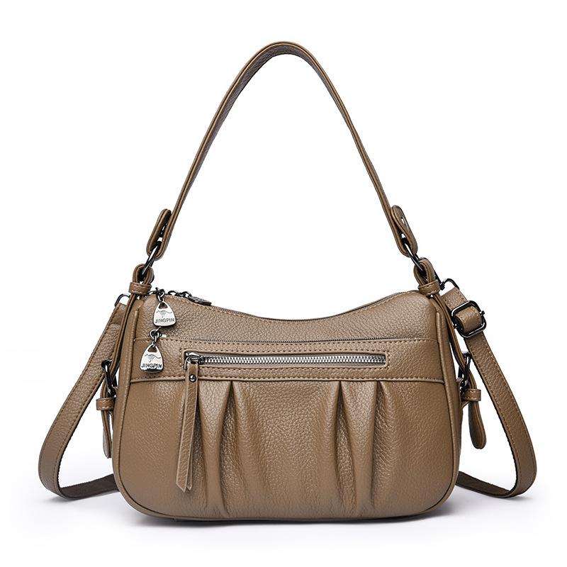 Stylish PU Shoulder Bag for Women Fashionable Crossbody Bag with Multiple Pockets Daily Use Tote Bag серый