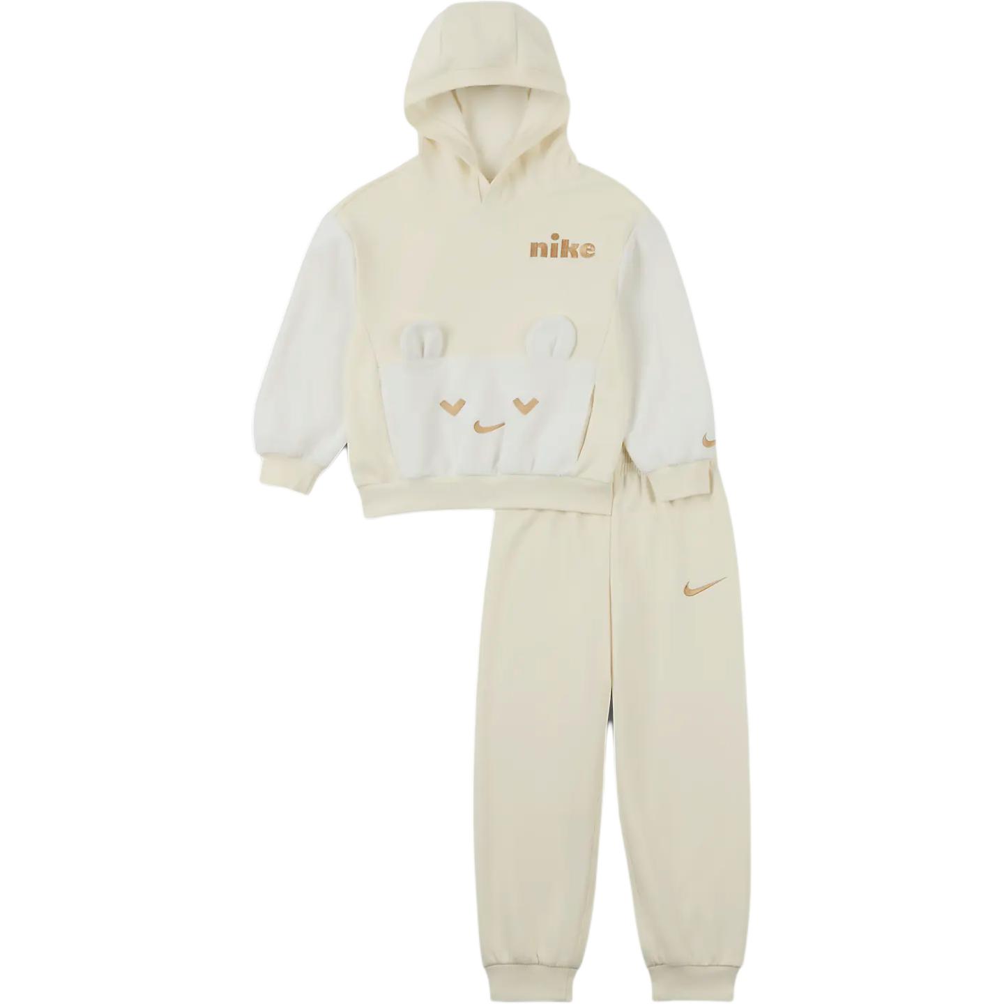 

Nike Casual Sportswear Cozy Comfort Soft Fleece Lined Knitted Fabric Light Ivory White Children Aged 3 7 Years Old HV1576-110 4