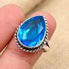 Blue Topaz Natural Gemstone Jewelry Ring 925 Solid Sterling Silver For Wedding Gift